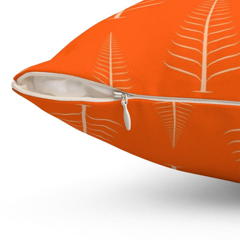 Gentle Winter Christmas Trees Classic Orange H Pillow Throw - Cush Potato Pillows