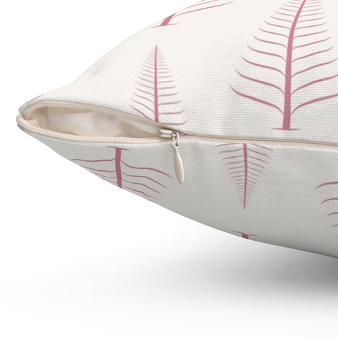 Gentle Winter Christmas Trees Crimson Red Off-White Cream Pillow Throw - Cush Potato Pillows