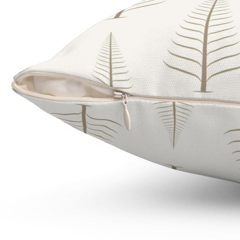 Gentle Winter Christmas Trees Dark Desert Beige Off-White Cream Pillow Throw - Cush Potato Pillows