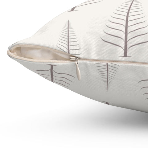 Gentle Winter Christmas Trees Mole Taupe Off-White Cream Pillow Throw - Cush Potato Pillows