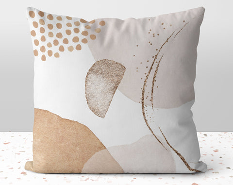 Glam Abstract Cream Beige Neutrals Pillow Throw Cover with Insert - Cush Potato Pillows