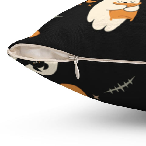Halloween Jack O'lantern and Bats Dark Pillow Throw Cover with Insert - Cush Potato Pillows