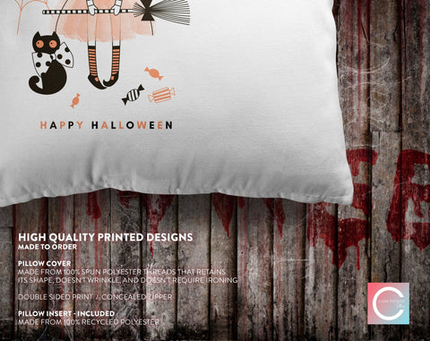 Halloween Witch Pillow Throw Cover with Insert - Cush Potato Pillows