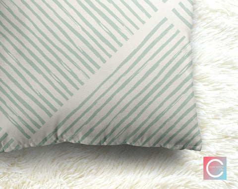Hatchy Cross Sage Green Decorative Pillow Throw Cover - Cush Potato Pillows
