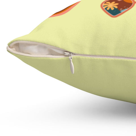 Hello Summer Boho Yellow Pillow Throw Cover with Insert - Cush Potato Pillows