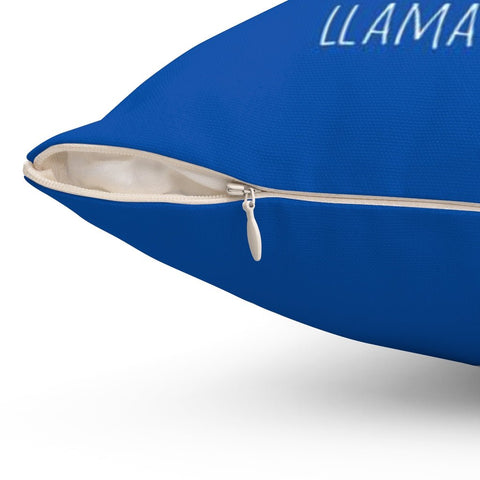 Kissing Llama Love Blue Pillow Throw Cover with Insert - Cush Potato Pillows