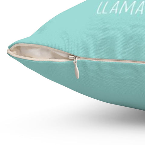 Kissing Llama Love Turquoise Pillow Throw Cover with Insert - Cush Potato Pillows