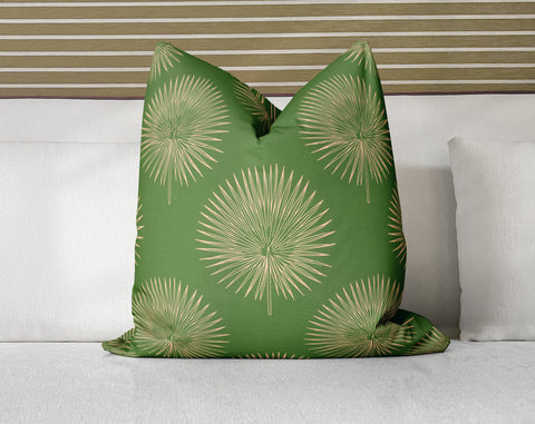 Leafy Palms Olive Green Decorative Pillow Throw Cover - Cush Potato Pillows