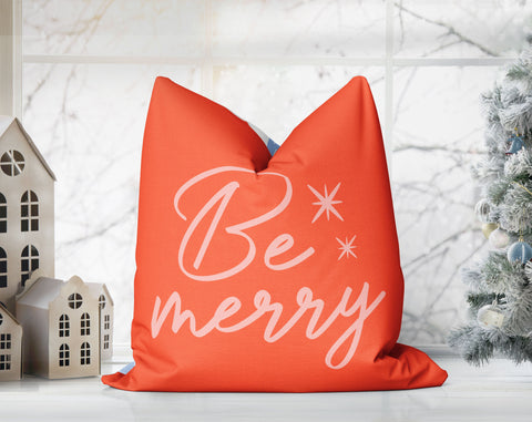 Marvelous Christmas Trees Blue, Orange and White Pillow Throw - Cush Potato Pillows