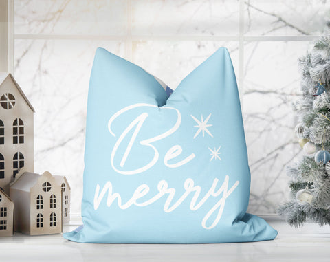 Marvelous Christmas Trees Blue Pillow Throw - Cush Potato Pillows