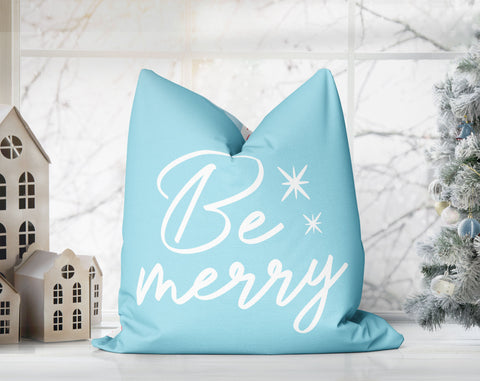 Marvelous Christmas Trees Pastel Blue Pillow Throw - Cush Potato Pillows