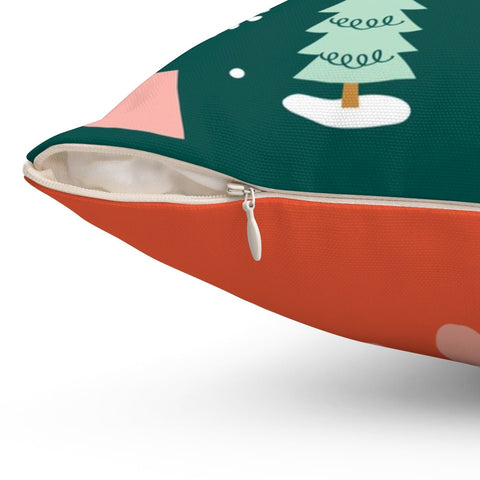 Mischievous Christmas Elves Green and Orange Pillow Throw - Cush Potato Pillows