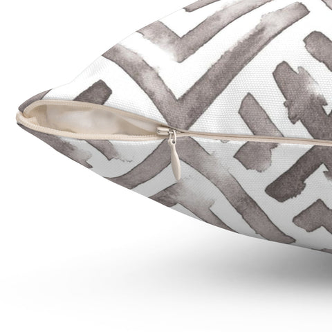 Mole Taupe Villa Watercolor Pillow Throw - Cush Potato Pillows
