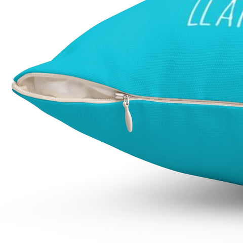 No Drama Llama Teal Turquoise Pillow Throw Cover with Insert - Cush Potato Pillows