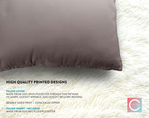Ombre Dark Mole Taupe Pillow Throw - Cush Potato Pillows