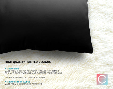 Ombre Just Black Pillow Throw - Cush Potato Pillows