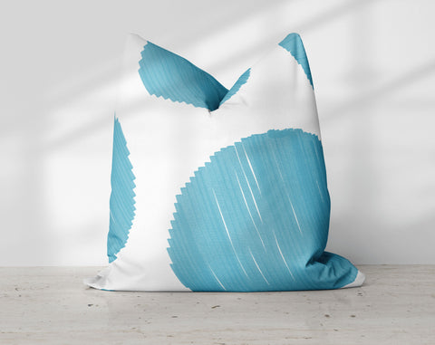 Pacific Blue Big Particle Dots Watercolor Pillow Throw - Cush Potato Pillows