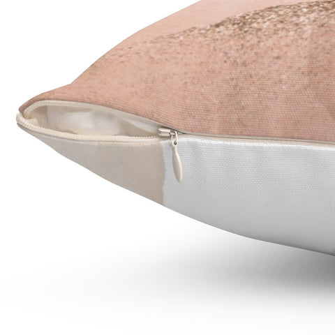 Pink Squares Glam Abstract Blush Pillow Throw Cover with Insert - Cush Potato Pillows