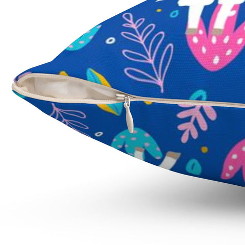 Proud Llama Blue Pillow Throw Cover with Insert - Cush Potato Pillows