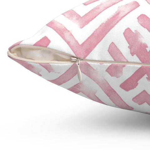 Red Blush Villa Watercolor Pillow Throw - Cush Potato Pillows