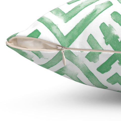 Sea Green Villa Watercolor Pillow Throw - Cush Potato Pillows