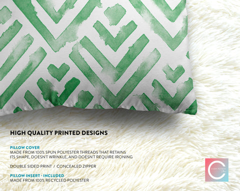 Sea Green Villa Watercolor Pillow Throw - Cush Potato Pillows