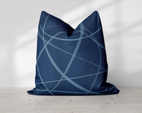 Secord Streams Navy Blue Pillow Throw - Cush Potato Pillows