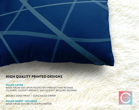 Secord Streams Oxford Blue Pillow Throw - Cush Potato Pillows