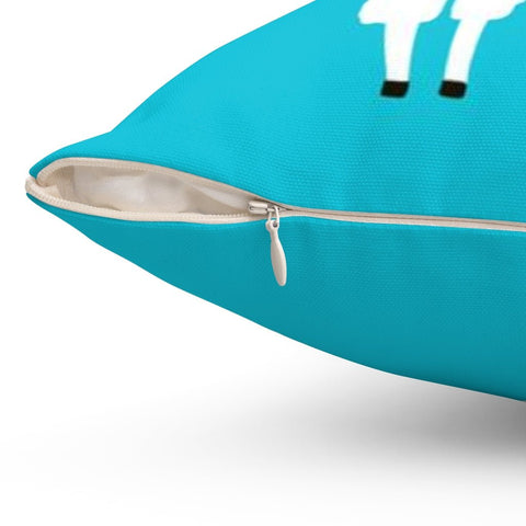 Serious Llama Teal Turquoise Square Pillow Cover Throw - Cush Potato Pillows