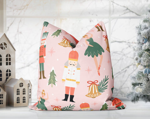 Seriously Silly Christmas Nutcracker Pink Pillow Throw - Cush Potato Pillows