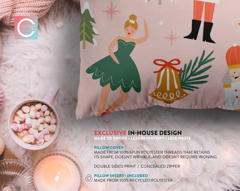 Seriously Silly Christmas Nutcracker Pink Pillow Throw - Cush Potato Pillows