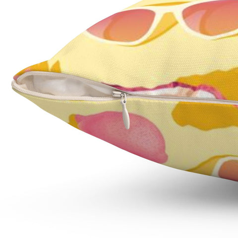 Summer Fun Pineapple and Lemons Yellow Pillow Throw Cover with Insert - Cush Potato Pillows