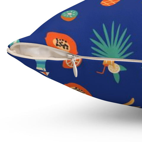 Summer Night Party Blue Pillow Throw Cover with Insert - Cush Potato Pillows