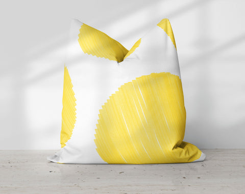 Sunshine Yellow Big Particle Dots Watercolor Pillow Throw - Cush Potato Pillows