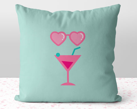 The Mint Pink Martini Pillow Throw Cover with Insert - Cush Potato Pillows