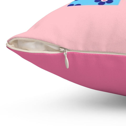 The Pink Scuba Diver and Blue Swim Trunks Square Pillow Cover Throw - Cush Potato Pillows