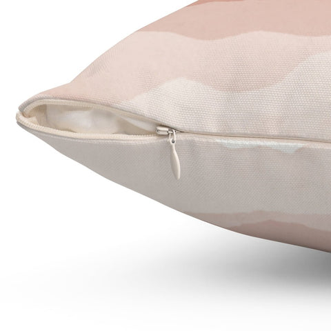 Tranquil Pink Mountain Landscape with Bird Accents Pillow Throw Cover with Insert - Cush Potato Pillows