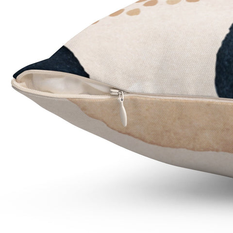 Trendy Dots Shapes Glam Orange Blue Square Pillow with Pink Accents with Cover Throw with Insert - Cush Potato Pillows