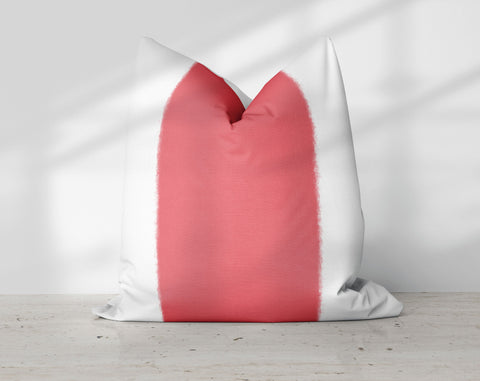 Wide Stripe Vertical Band Crimson Red Pillow Throw - Cush Potato Pillows