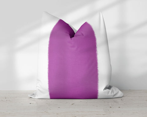 Wide Stripe Vertical Band Lavender Purple Pillow Throw - Cush Potato Pillows