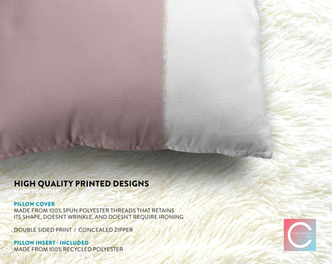 Wide Stripe Vertical Band Mole Taupe Pillow Throw - Cush Potato Pillows