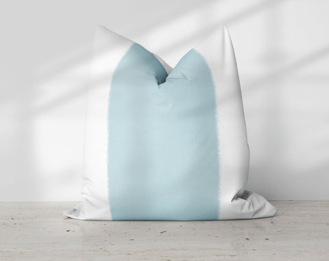 Wide Stripe Vertical Band Spa Blue Pillow Throw - Cush Potato Pillows