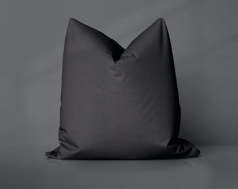 Vinyl Record Black Caviar solid throw pillow cover, dark black