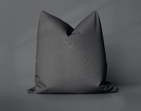 Smoky Whisper Demitasse solid throw pillow cover, dark black