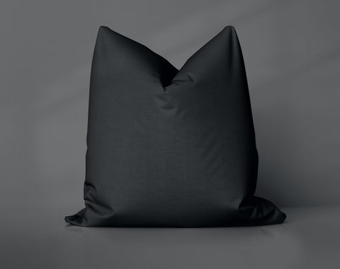 True Noir Black Solid Pillow Cover