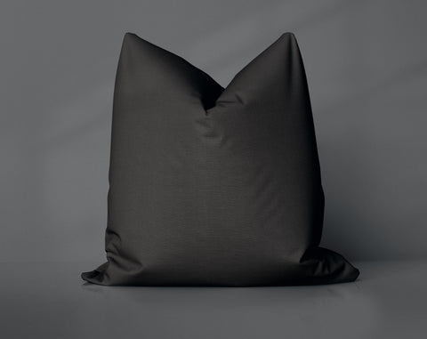 Midnight Roast Licorice solid throw pillow cover, dark black