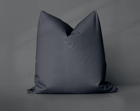 Slate Shadow Magnet solid throw pillow cover, dark black
