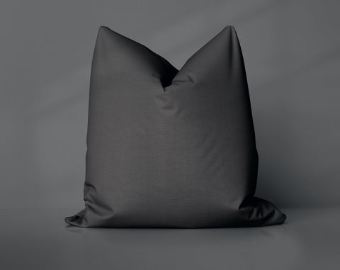 Jukebox Jet Phantom solid throw pillow cover, dark black