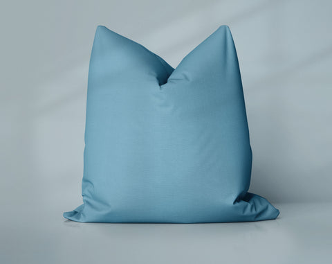 Diner Denim Bonnie Blue solid throw pillow cover, medium blue