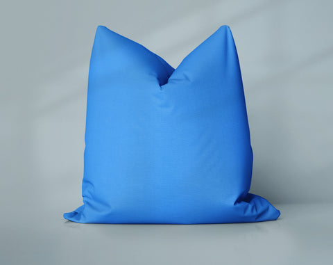 Splash Zone Brilliant Blue solid throw pillow cover, medium blue
